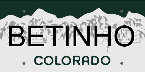 BETINHO Colorado License Plate
