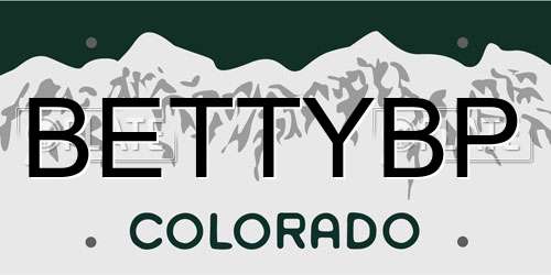 BETTYBP Colorado License Plate
