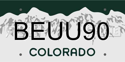 BEUU90 Colorado License Plate