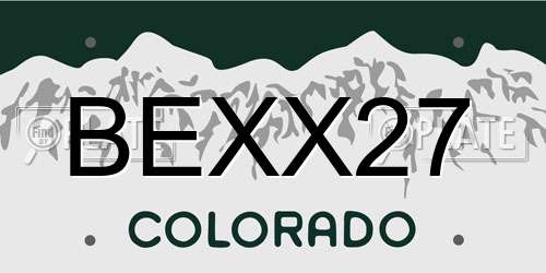BEXX27 Colorado License Plate