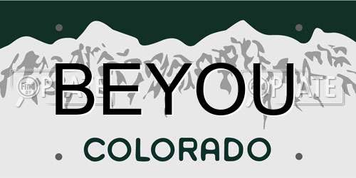 BEYOU Colorado License Plate