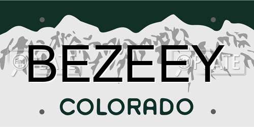 BEZEEY Colorado License Plate