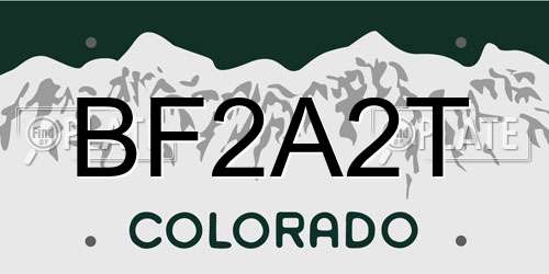 BF2A2T Colorado License Plate