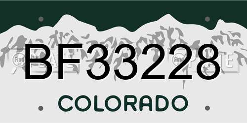 BF33228 Colorado License Plate