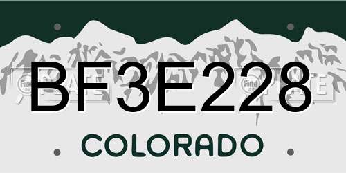 BF3E228 Colorado License Plate
