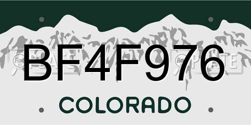 BF4F976 Colorado License Plate