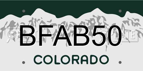 BFAB50 Colorado License Plate