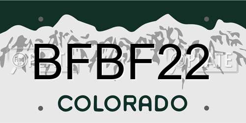 BFBF22 Colorado License Plate