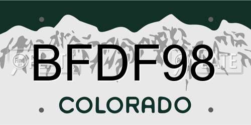 BFDF98 Colorado License Plate