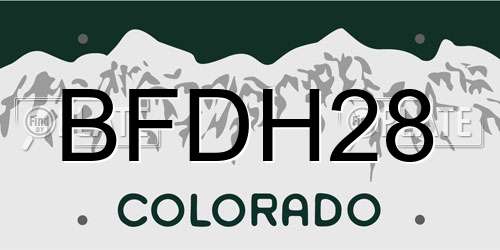BFDH28 Colorado License Plate