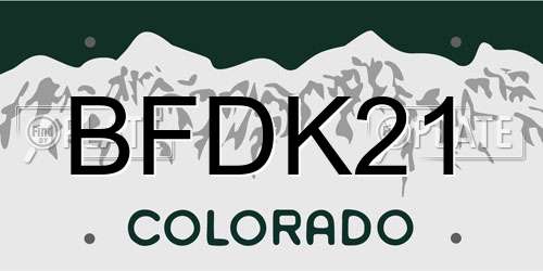 BFDK21 Colorado License Plate