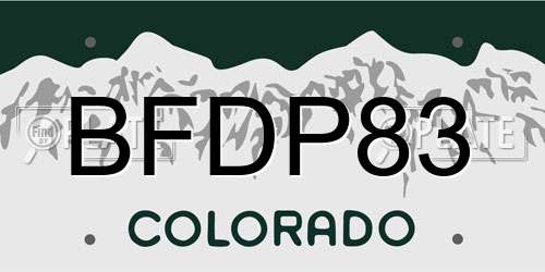 BFDP83 Colorado License Plate