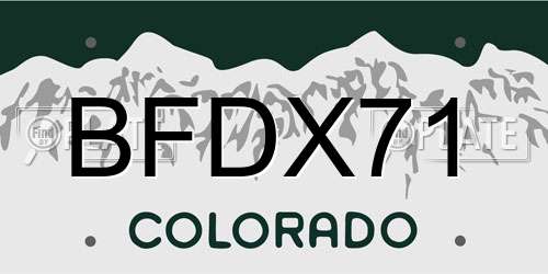 BFDX71 Colorado License Plate