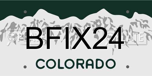 BFIX24 Colorado License Plate