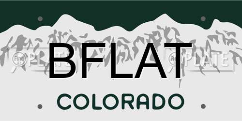 BFLAT Colorado License Plate