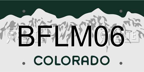 BFLM06 Colorado License Plate