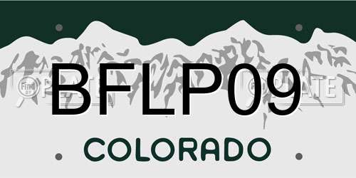 BFLP09 Colorado License Plate