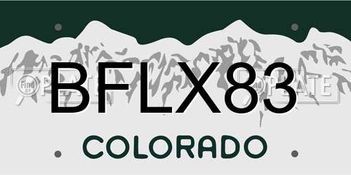BFLX83 Colorado License Plate