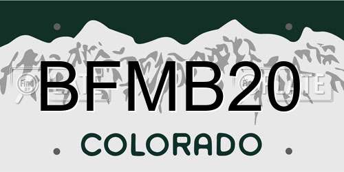 BFMB20 Colorado License Plate