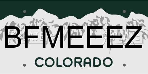 BFMEEEZ Colorado License Plate