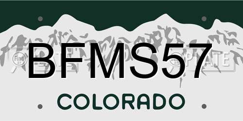BFMS57 Colorado License Plate