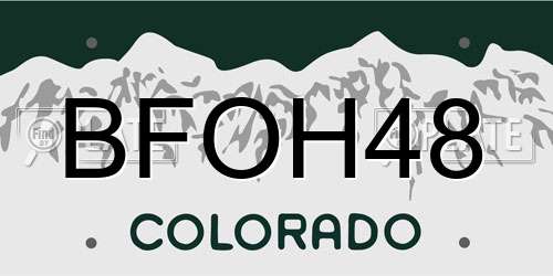 BFOH48 Colorado License Plate