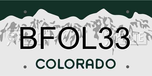 BFOL33 Colorado License Plate