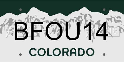 BFOU14 Colorado License Plate