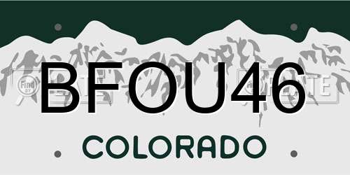 BFOU46 Colorado License Plate