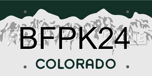 BFPK24 Colorado License Plate