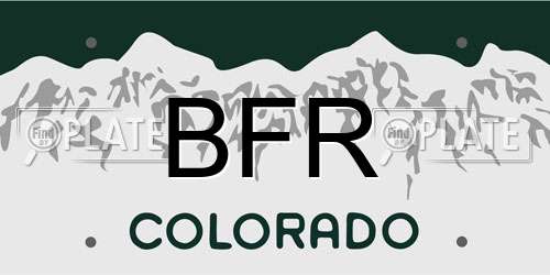 BFR Colorado License Plate