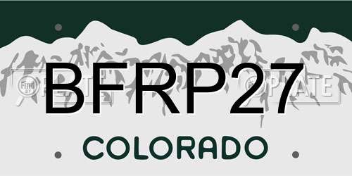 BFRP27 Colorado License Plate
