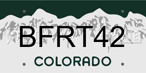 BFRT42 Colorado License Plate