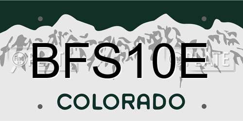 BFS10E Colorado License Plate