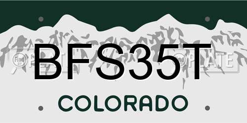 BFS35T Colorado License Plate