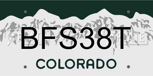 BFS38T Colorado License Plate