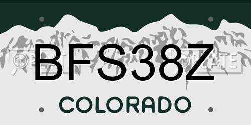 BFS38Z Colorado License Plate