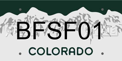 BFSF01 Colorado License Plate