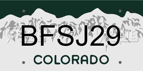 BFSJ29 Colorado License Plate