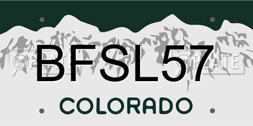 BFSL57 Colorado License Plate