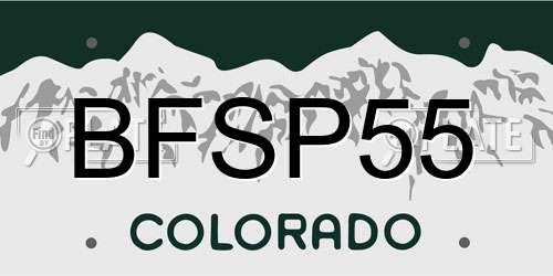 BFSP55 Colorado License Plate