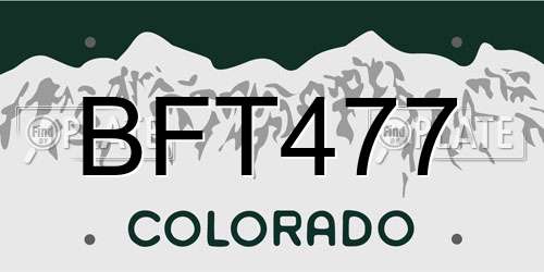 BFT477 Colorado License Plate
