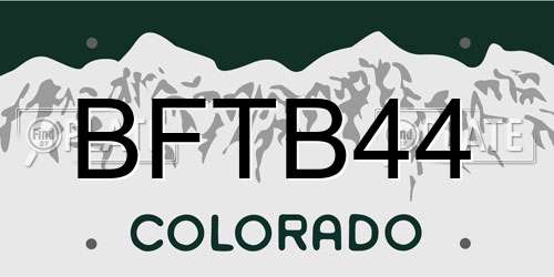 BFTB44 Colorado License Plate