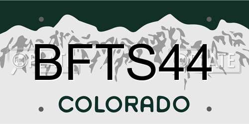 BFTS44 Colorado License Plate