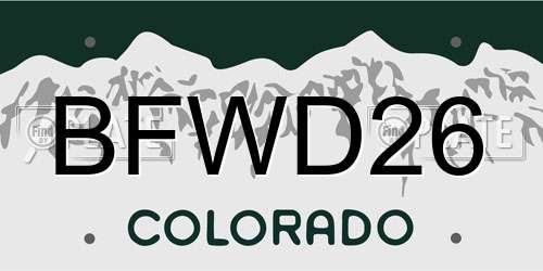 BFWD26 Colorado License Plate