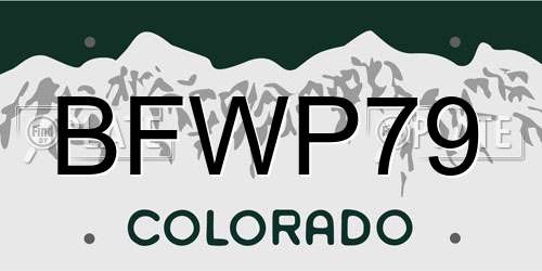 BFWP79 Colorado License Plate