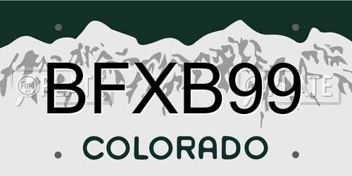 BFXB99 Colorado License Plate