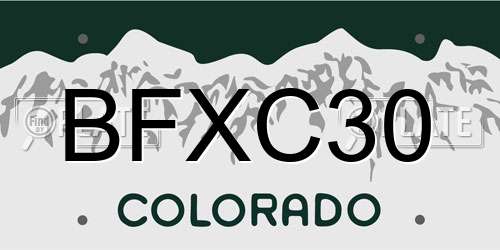 BFXC30 Colorado License Plate