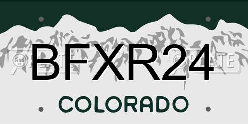 BFXR24 Colorado License Plate