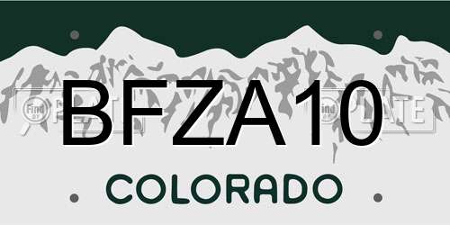 BFZA10 Colorado License Plate
